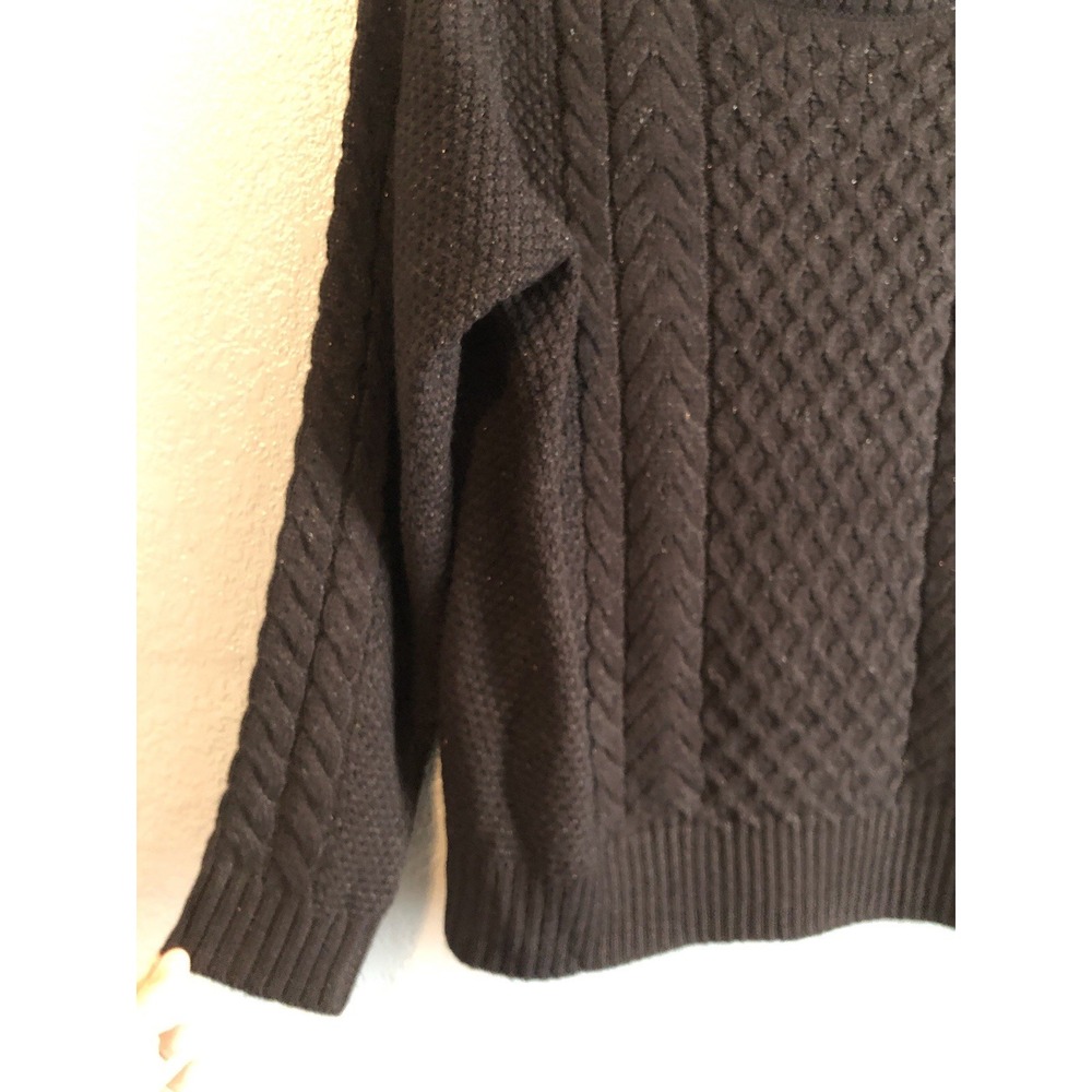 Time & Tru Womens Sweater Large Black Soot Lorex Long Sleeve Pullover Festive - Picture 4 of 10